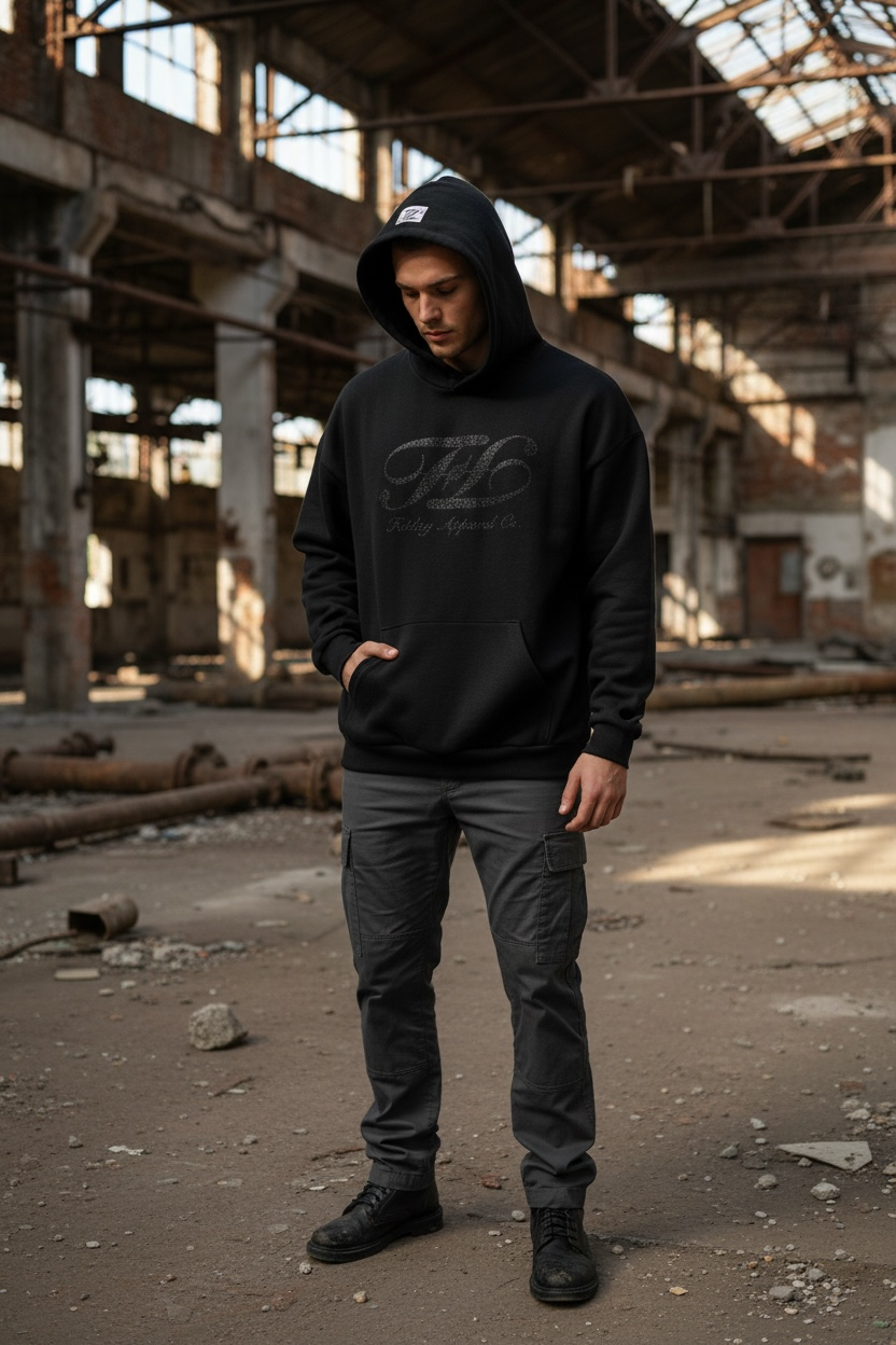 Black on Black Bustdown Hoodie