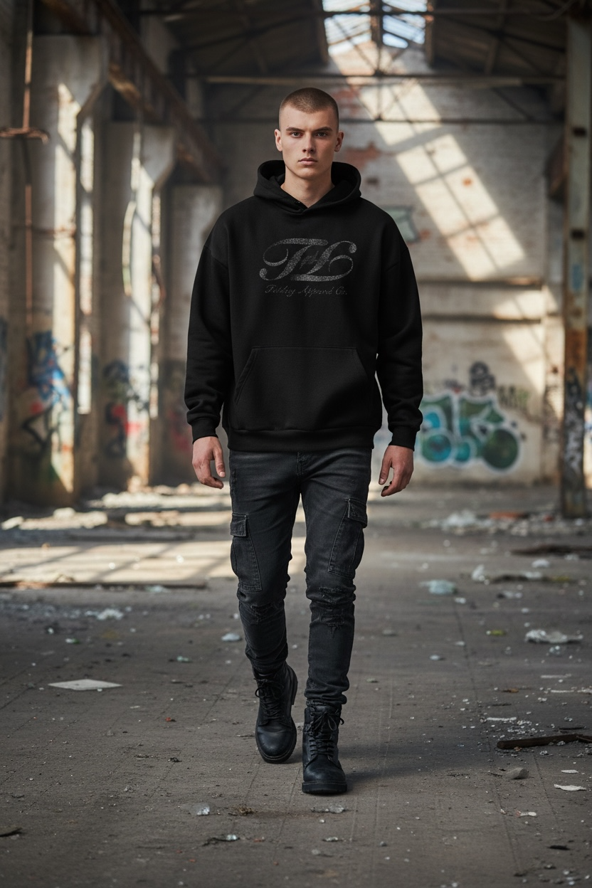 Black on Black Bustdown Hoodie
