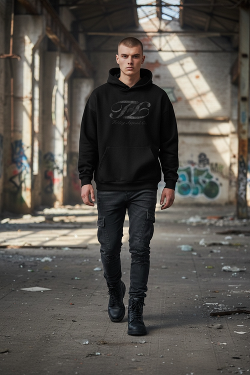 Black on Black Bustdown Hoodie